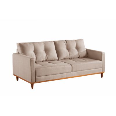 Sofa 3 Lugares Living Madri 2,00m Linho Bege D' Sala Estofados