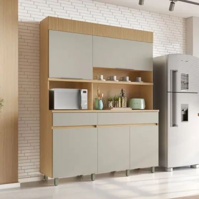 Armário Madeira Kit Realeza 1,60m MDF Carvalho/Greice Nesher