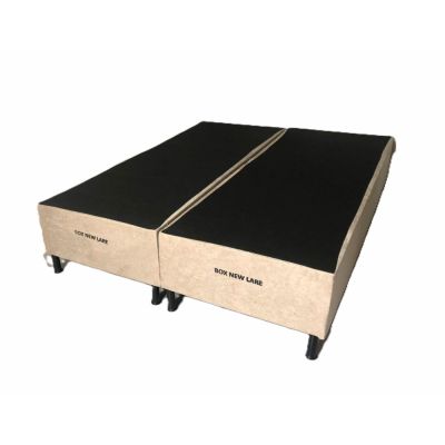 Box King Base NEW LARE Bi Partido 193X203X30 Suede Bege Nosso Sonho