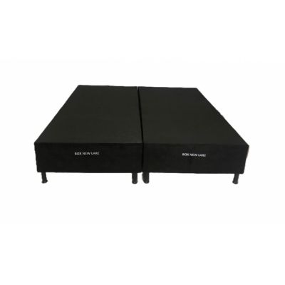 Box King Base NEW LARE Bi Partido 193X203X30 Suede Preto Nosso Sonho