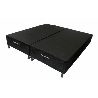 Box King Base NEW LARE Bi Partido 193X203X30 Suede Preto Nosso Sonho
