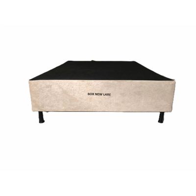 Box Casal Base NEW LARE 138x188x30 Suede Bege Nosso Sonho