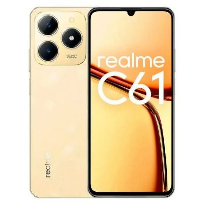 Smartphone Realme C61 Dourado RMX3930 256G/4GB NFC Tela 6.74 Câmera A.I. 50MP
