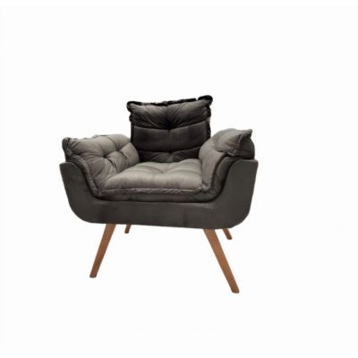 Poltrona Opalla Veludo Marrom D65 House Deccor
