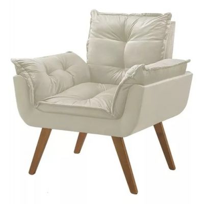 Poltrona Opalla Veludo Bege D68 House Deccor