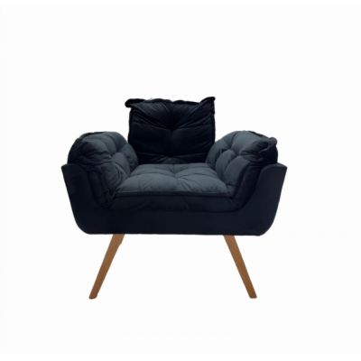 Poltrona Opalla Veludo Preto House Deccor