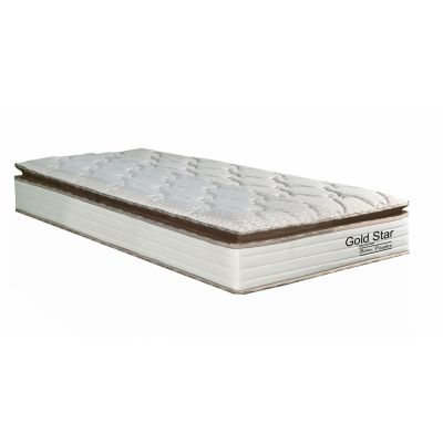 Colchão Solteiro Espuma D45 Gold Star 88x188x24 Creme/Marrom Bom Pastor