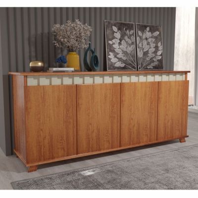 Buffet Classic 4 portas MDF Naturale/Off Bom Pastor 