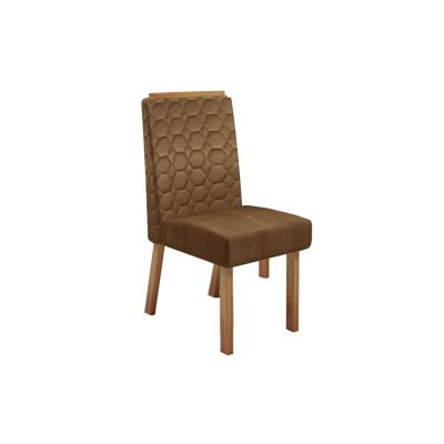 Cadeira Arezo Premium Kit 02un Naturale/Marrom 9207 Bom Pastor 