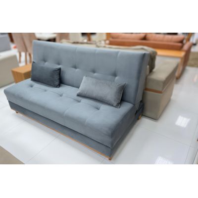 Sofá Cama Catânia Veludo Cinza 10 MDP Móveis