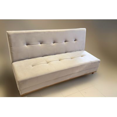 Sofá Cama Catânia Veludo Bege 15 MDP Móveis