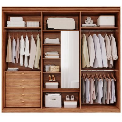Guarda Roupas Aurora 2.62m 6 portas de abrir MDF Cinamomo/Grafiato Panan