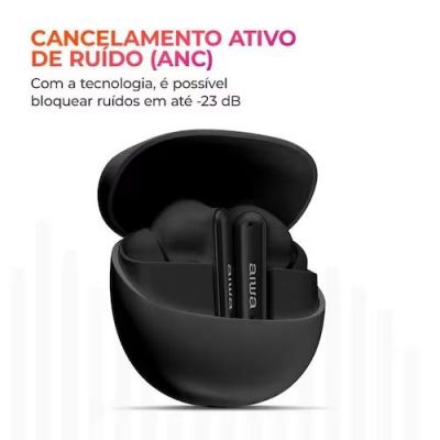 Fone de Ouvido Bluetooth Aiwa AWS-EB-04-B Ipx4