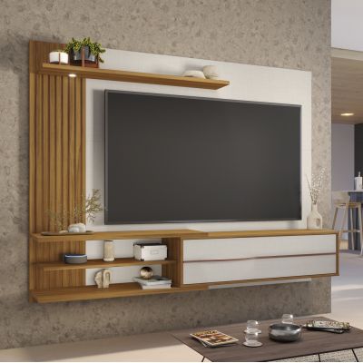 Painel NT1355 1,80m para TV de 65" Freijo/Off White Notável