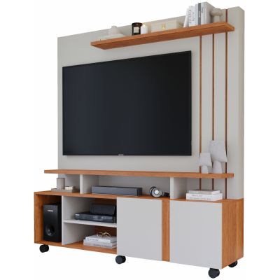 Home Theater Valência 1,60m p/ TV até 55" Cinamomo/Off White Permóbile