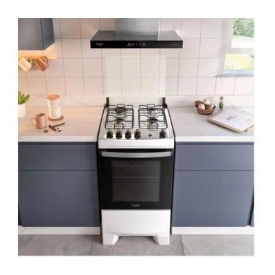 Fogão 4 Bocas Dako Supreme a Gás Automático Branco Mesa Inox