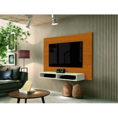 Painel Fox New 1.20m p/ TV de até 43" Cedro/Off White EDN Móveis 