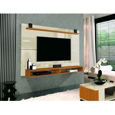 Painel Maxi 1.80m p/ TV até 65" Cedro/Off White Edn Móveis