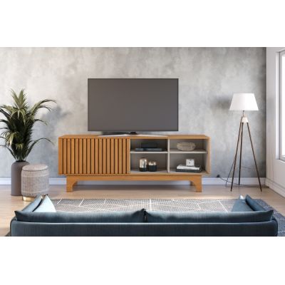 Rack Sereno 1,68m Cinamomo/Off White JCM Móveis