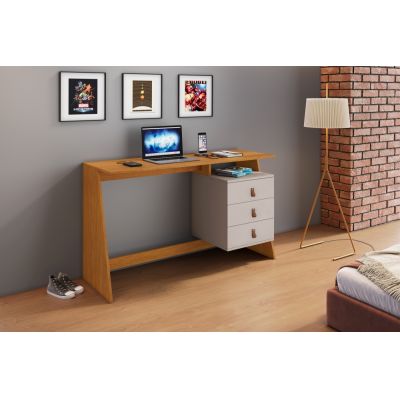 Mesa de Computador Escrivaninha Gaby 1,21m Cinamomo/Off White JCM Móveis 