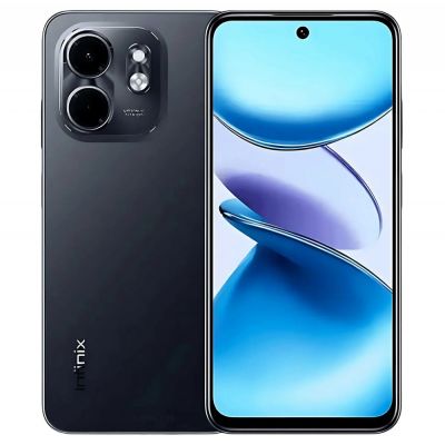 Smartphone Infinix Smart 9 Metalic Black Desing Premium 128/4+4GB  Tela 120Hz Cam dupla 13MP