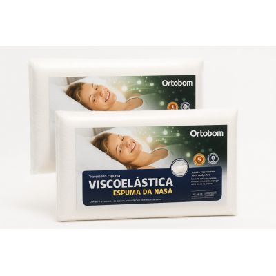 Travesseiro Ortobom Espuma Viscoelástica 40X60x14 Branco