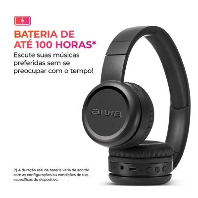 Fone de Ouvido Headphone AIWA HP-03-B Bluetooth Driver 30mm