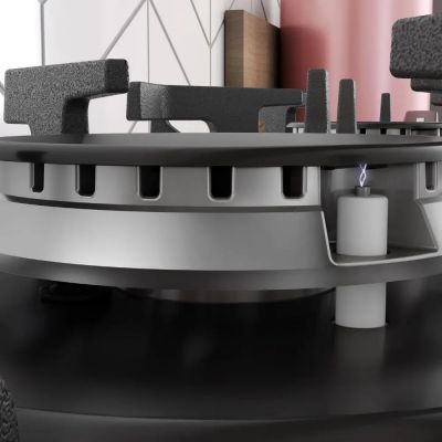 Cooktop Tripla Chama Itatiaia Itamaster 5 Bocas Vidro Temperado Preto Bivolt