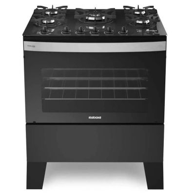 Fogão 5 Bocas Automático Tripla Chama Bivolt Itaglass Plus Preto