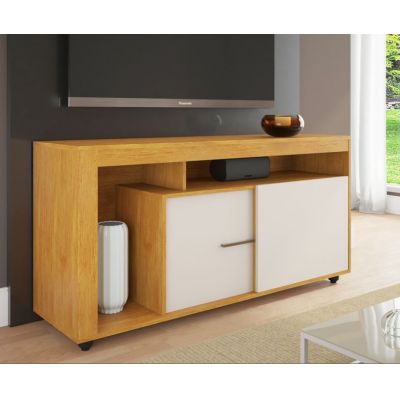 Rack Lugano 1,36m p/ Tv de 55" Mel/Off White Viero