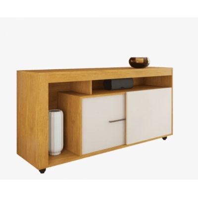 Rack Lugano 1,36m p/ Tv de 55" Mel/Off White Viero