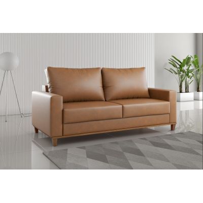 Sofá 3 lugares Living Palazo 1.80m Corino Durango Viero Móveis