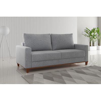 Sofá 3 lugares Living Palazo 1.80m Linho cor Inox/Cinza Viero Móveis