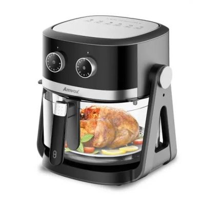 Fritadeira Air Fryer com Função Panela Elétrica Reverse 2 em 1 127v Cesto de Vidro 5l Arf 1150 Preto