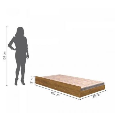 Cama Auxiliar 88cm para Beliche Amadeirado Tigus Móveis