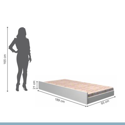 Cama Auxiliar 88cm para Beliche Branco Tigus Móveis