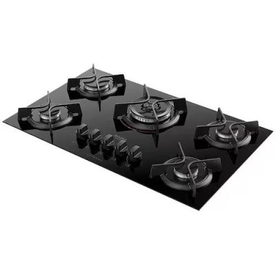 Cooktop a Gás 5 Bocas Dako Supreme com Queimador Tripla Chama Preto