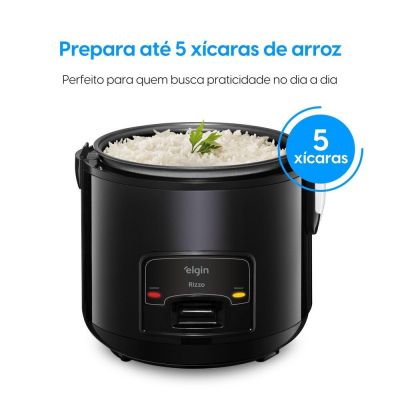 Panela Elétrica de Arroz Rizzo 5 Xícaras 400W Preta 
