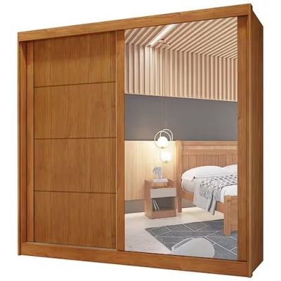 Guarda Roupas Viena 2.03m 2 portas c/ espelho Nature Bianchi