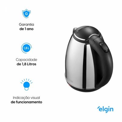 Chaleira Inox 1,8L - Jarra Sem Fio Desligamento Automático 1.200W 110V