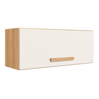 Armário Aéreo Intenza 80cm 1 porta Freijo/Off White Cristal Nicioli