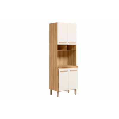 Armário Paneleiro Intenza 70cm 4 portas Freijo/Off White Cristal Nicioli