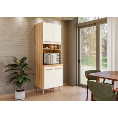 Armário Paneleiro Intenza 70cm 4 portas Freijo/Off White Cristal Nicioli