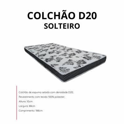 Colchão Solteiro Espuma D20 88X188X10 Bioflex