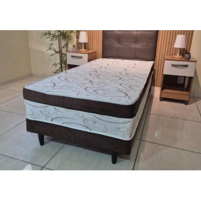 Colchobox Solteiro Espuma D28 Rezende Luxo 88X188X37 Marrom Bioflex