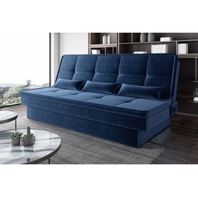 Sofá Cama Carla 3 Lugares Veludo Azul E-433 Flash Estofados