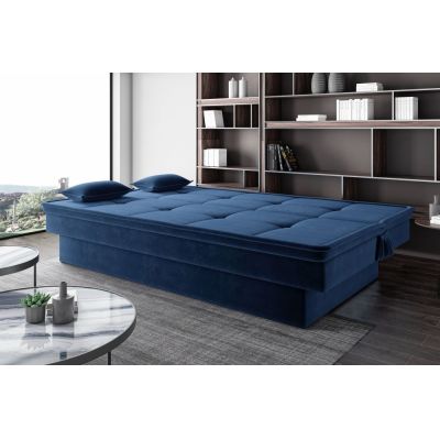 Sofá Cama Carla 3 Lugares Veludo Azul E-433 Flash Estofados