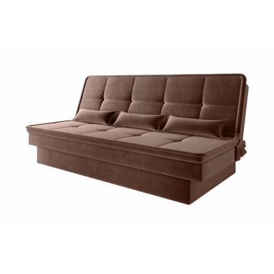 Sofá Cama Carla 3 Lugares Veludo Marrom E-426 Flash Estofados