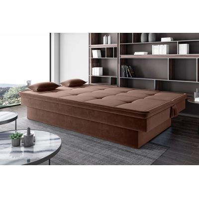 Sofá Cama Carla 3 Lugares Veludo Marrom E-426 Flash Estofados
