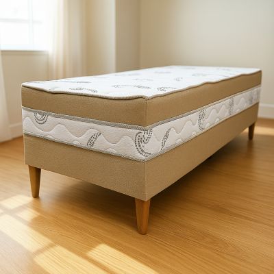 Colchobox Solteiro Multicores Ortopédico D33 Premium 088x188x51 Bege Nosso Sonho